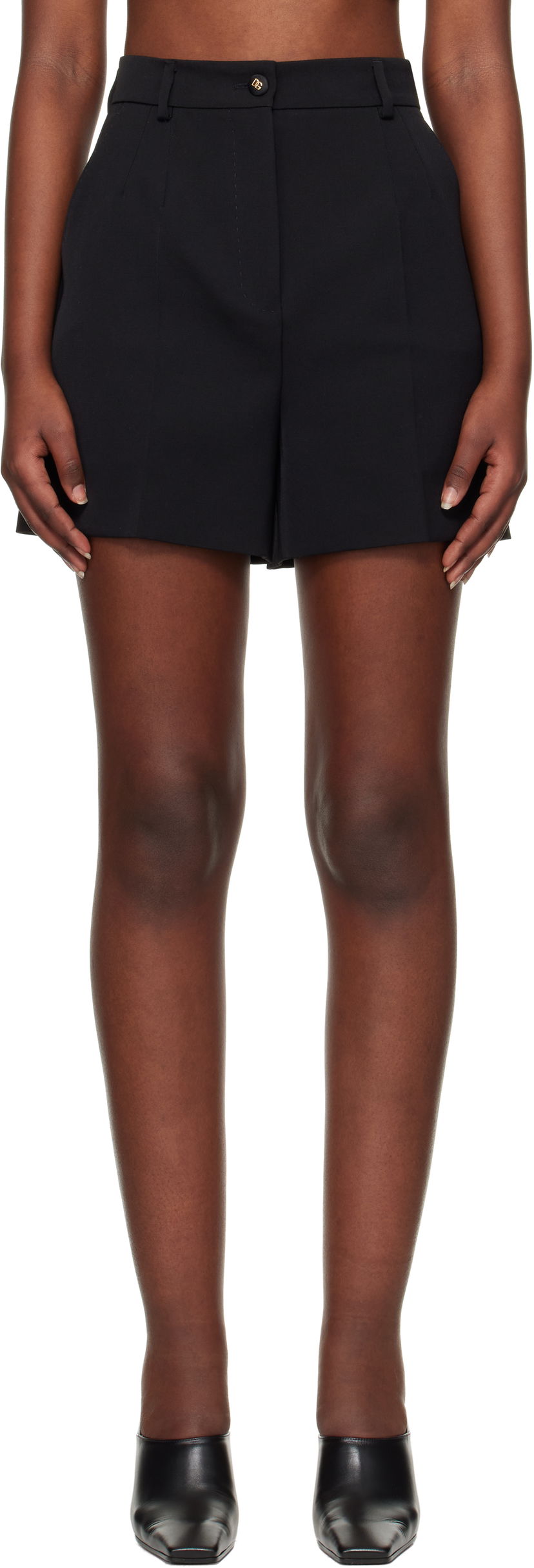 Шорти Dolce & Gabbana Dolce&Gabbana Wool Gabardine Shorts чорний | FTC9QT FU21E