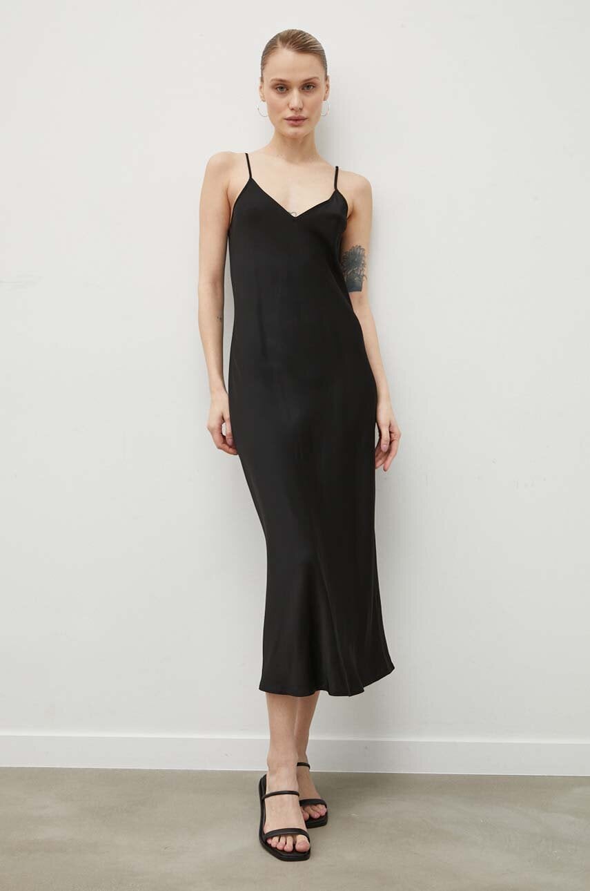 плаття Samsoe Samsoe Samsoe Samsoe SASHARON Midi Slip Dress чорний | F10000026, 0