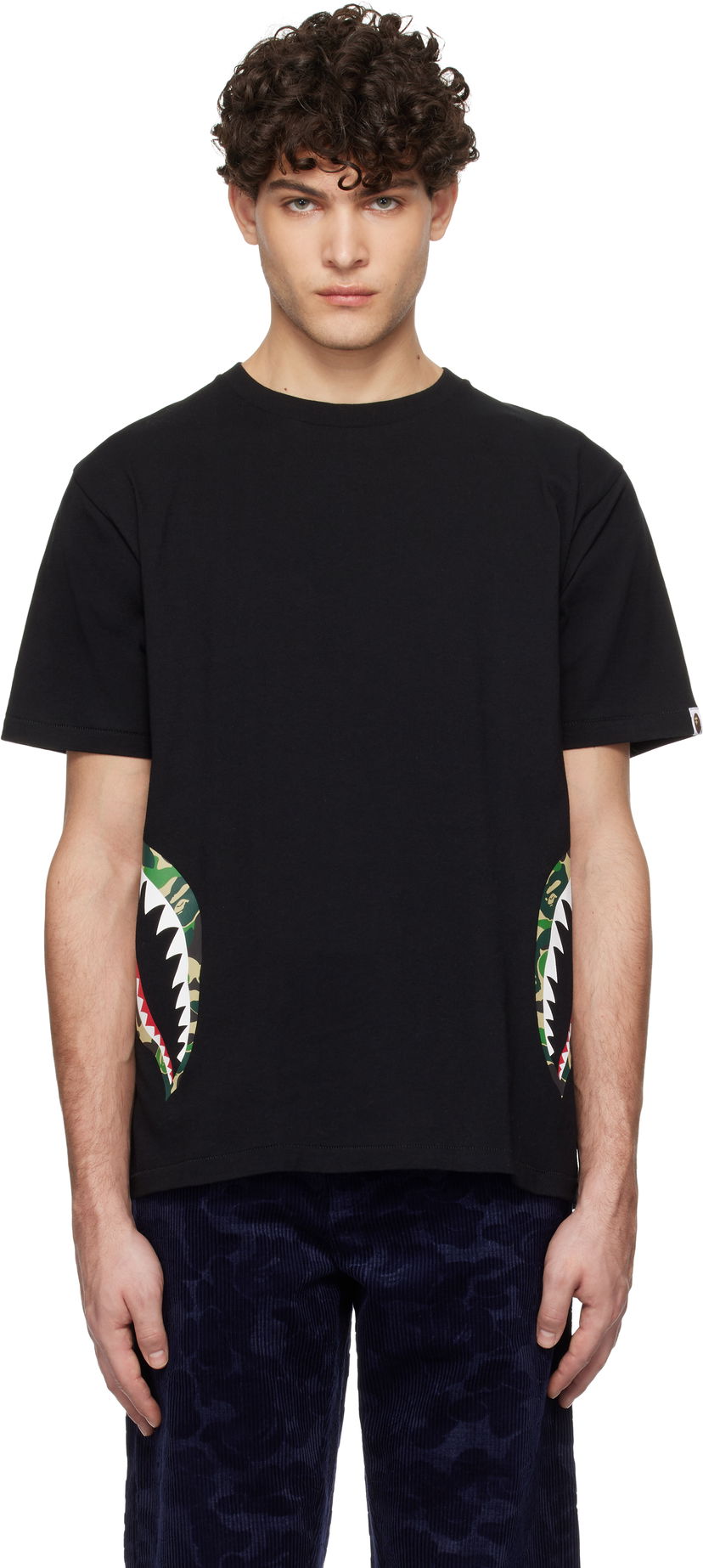 Футболка BAPE Camo Side Shark Graphic T-Shirt чорний | 001TEK801007M