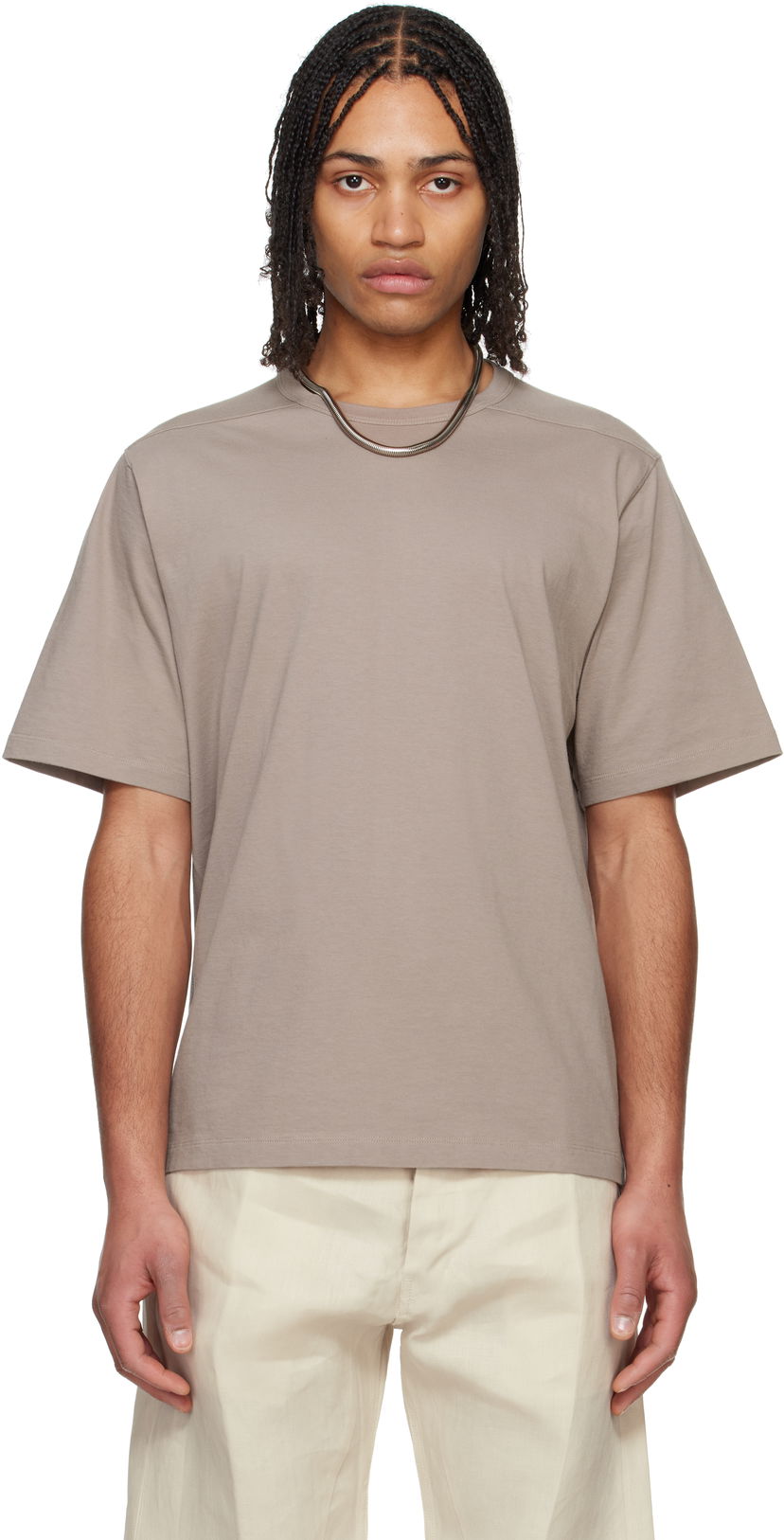 Футболка Rick Owens Rick Owens Hollywood Brad T-Shirt Коричневий | RU01E5232 JA