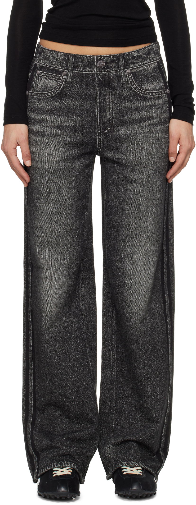 Джинси rag & bone Rag & Bone Miramar Terry Wide-Leg Track Pants Сірий | WCW25S70018201