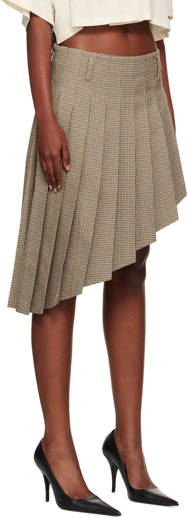 Спідниця We11done We11done Asymmetric Checked Midi Skirt Коричневий | WD-SK2-25-276-W-BG, 1