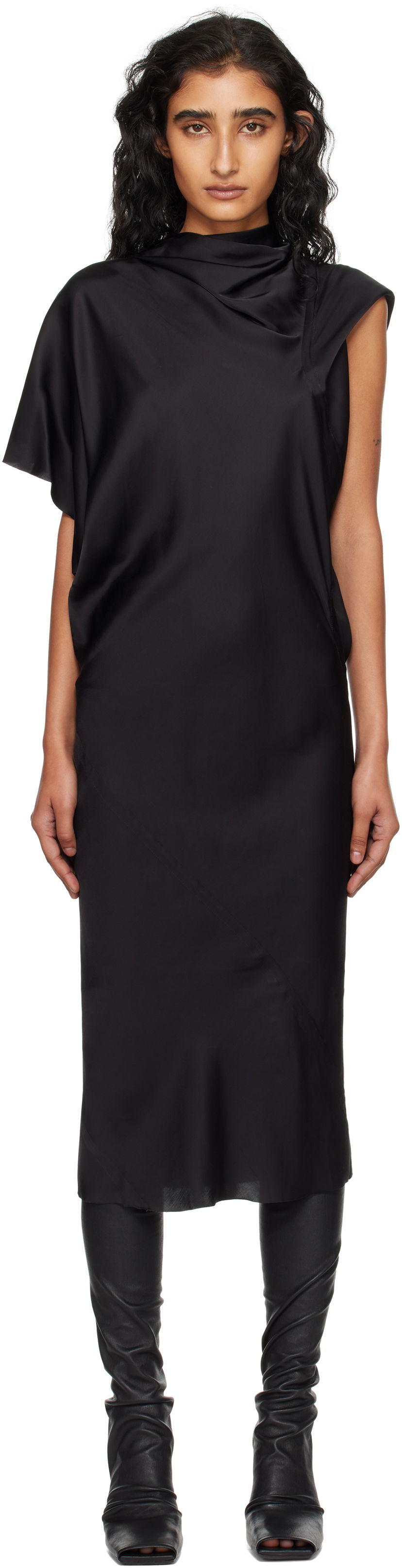 плаття Rick Owens Rick Owens Concordians Seb Midi Dress чорний | RP02E4543 SCH