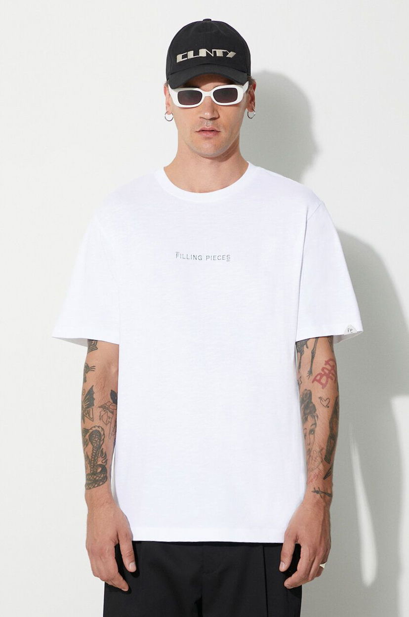 Футболка Filling Pieces Carabiner T-Shirt With Print білий | 74417051901