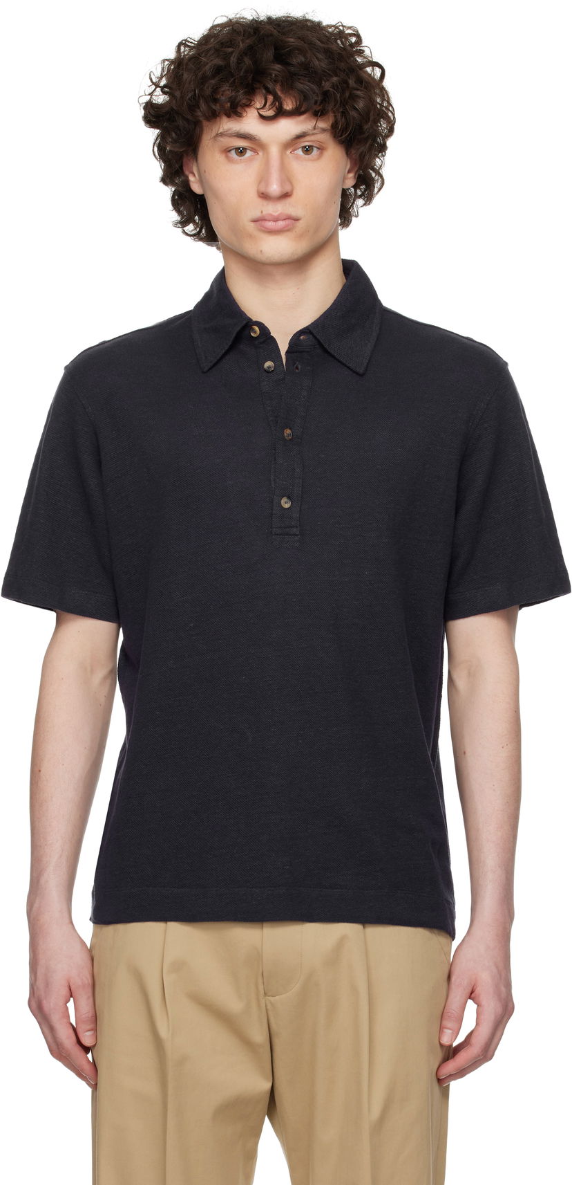 Сорочка поло Paul Smith Paul Smith Linen Piqué Polo чорний | M1R-446Z-P01764