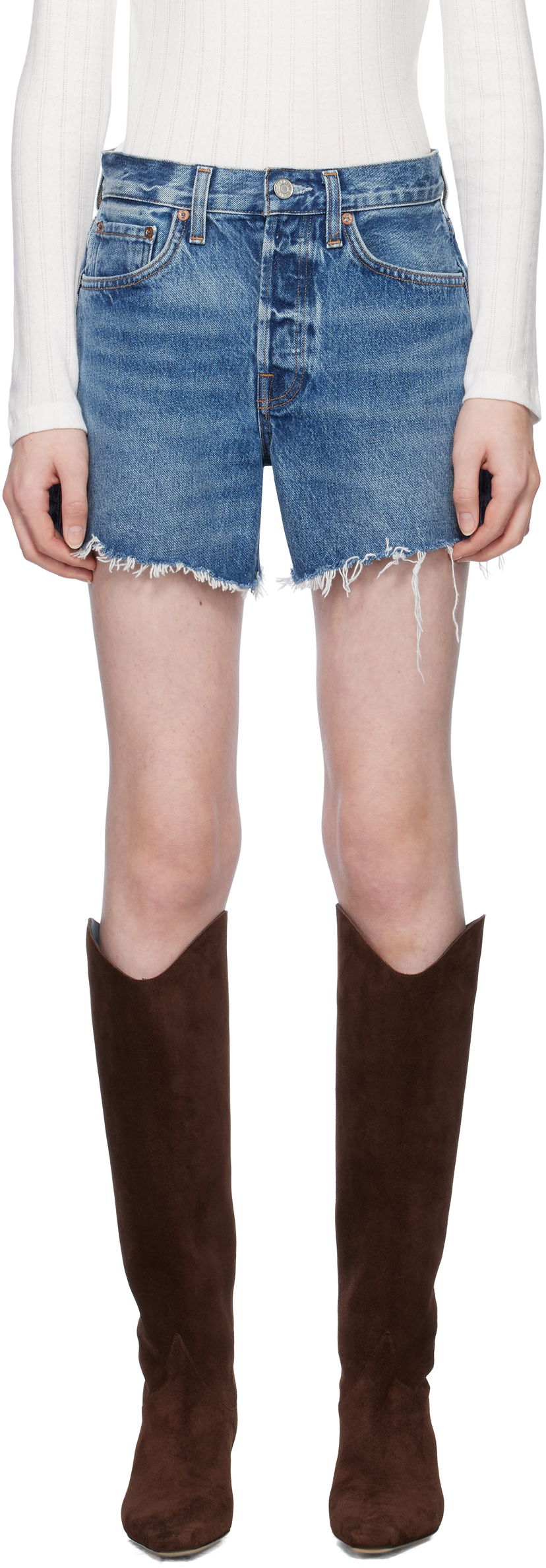 Шорти AGOLDE Parker Long Denim Shorts Синій | A9010-1206