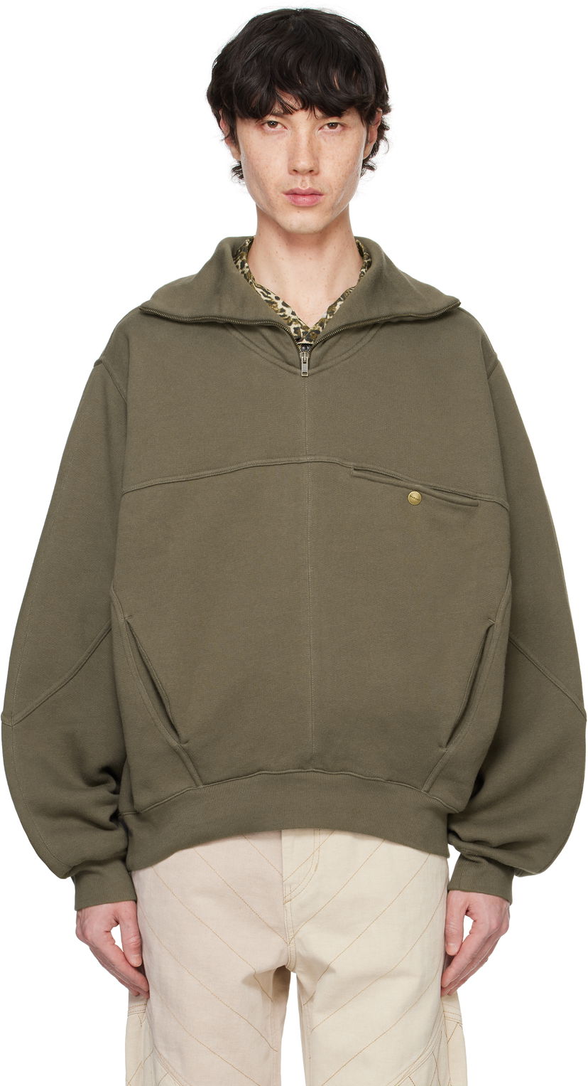 Cветр ISABEL MARANT Isabel Marant Wilfrid Half-Zip Sweatshirt Зелений | SW0139HA-B4M01H