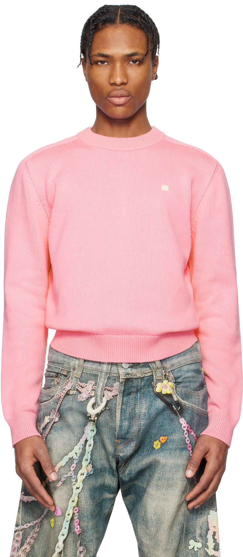 Cветр Acne Studios Acne Studios Knit Cotton Sweater Рожевий | C60102-