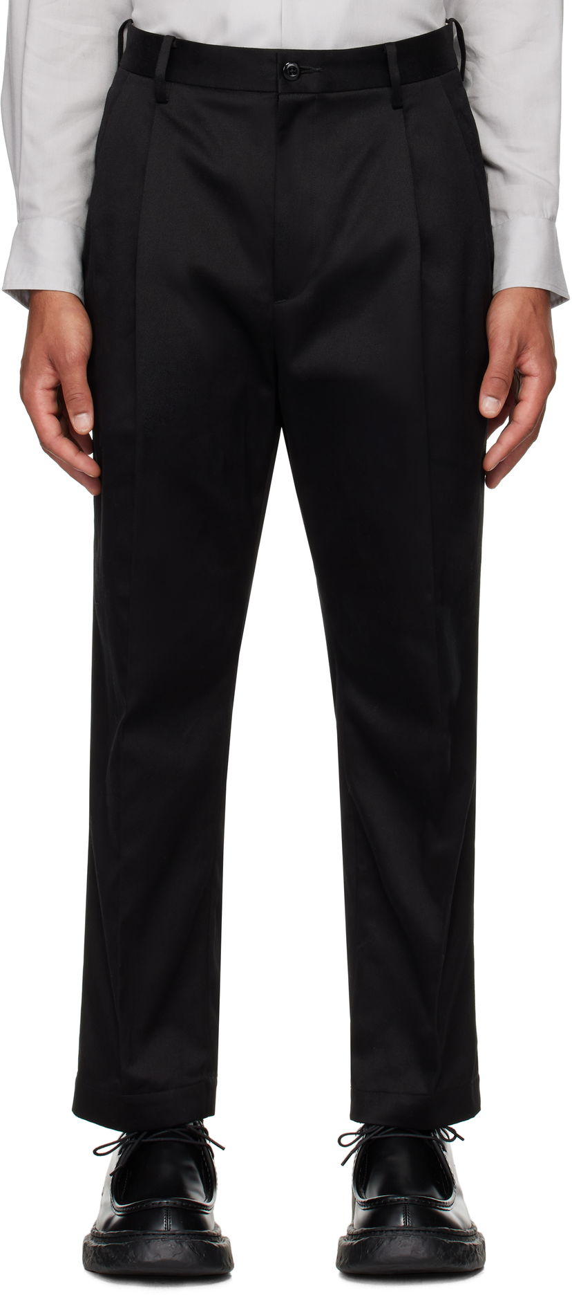 Штани WACKO MARIA Double Pleated Chino Trousers чорний | 24FW-WMP-PT02