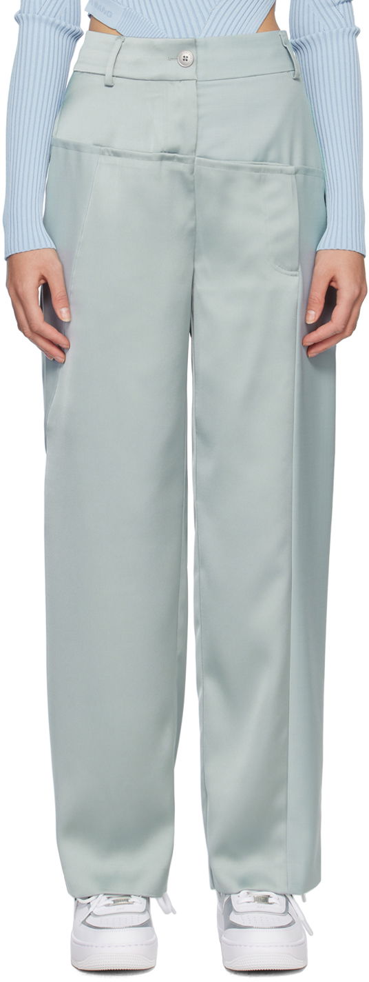 Штани Feng Chen Wang Feng Chen Wang Paneled Trousers Синій | FWS15TR14