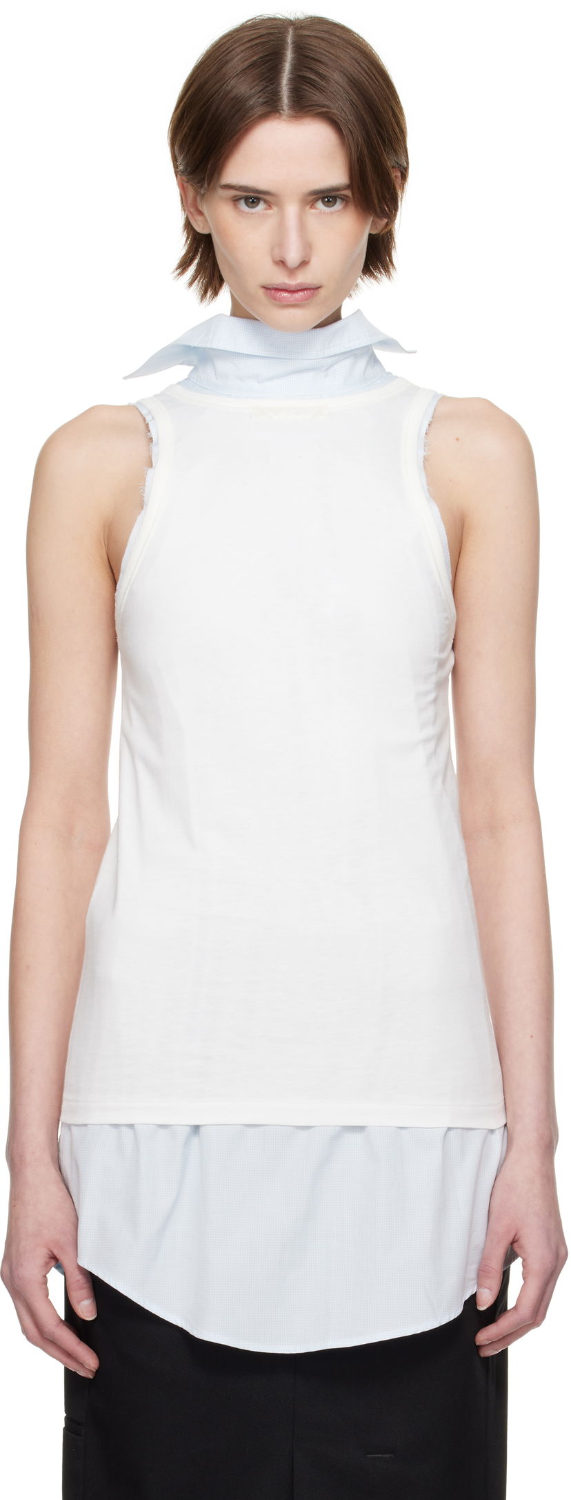 Безрукавка Maison Margiela Maison Margiela Back To Front Check Sleeveless Top білий | S51NL0046 MTJ027