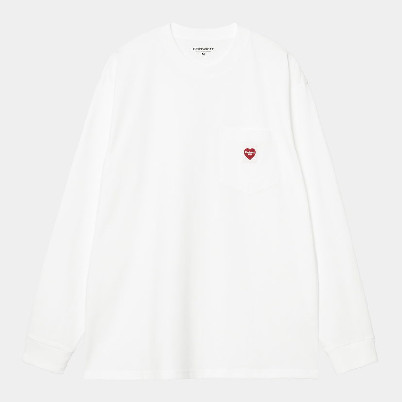 Футболка Carhartt WIP Long Sleeve Pocket Heart T-Shirt білий | I035300_24