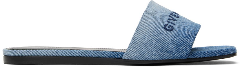Аксесуари Givenchy Givenchy 4G Flat Denim Slides Синій | BE306FE2CC420