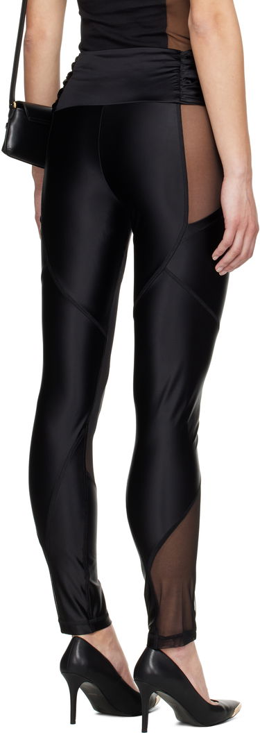 Легінси Versace Versace Jeans Couture V-Emblem Sheer Panel Leggings чорний | E78HAC103_EJ0223, 2