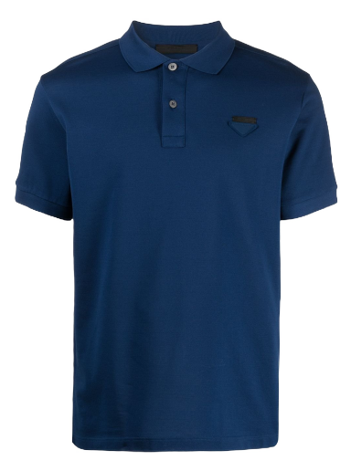 Сорочка поло Prada Pique Polo Tee темно-синій | UJN444S181XGS