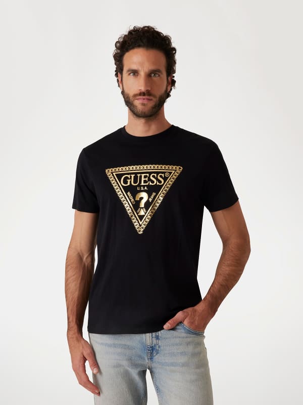 Футболка GUESS Guess Chain Triangle Logo Tee чорний | M5RI49K9RM1, 0