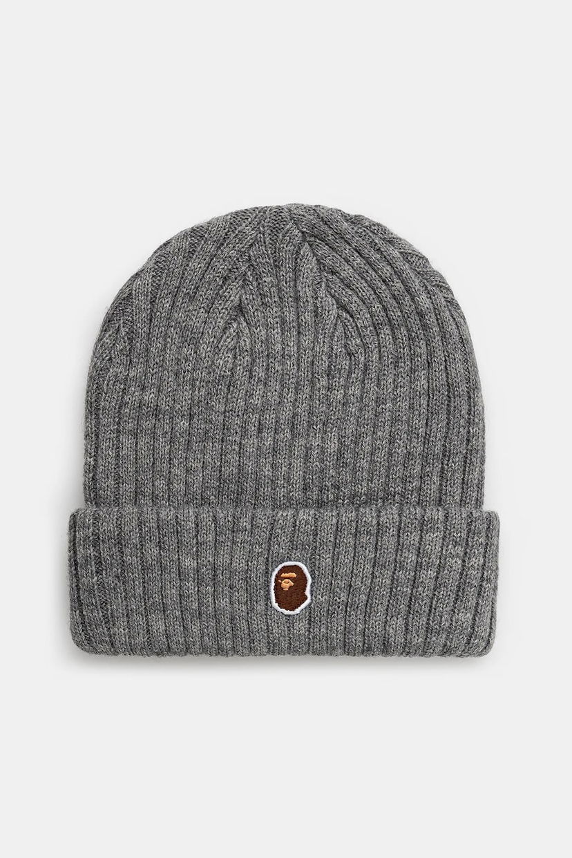 Шапка BAPE A Bathing Ape One Point Beanie Сірий | 1K80281003