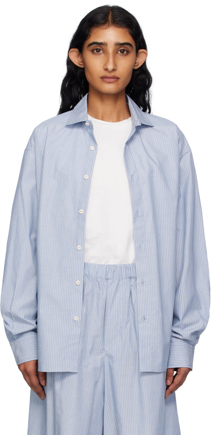 Сорочка Baserange Baserange Claude Striped Shirt Синій | TSCL-PO-AU25
