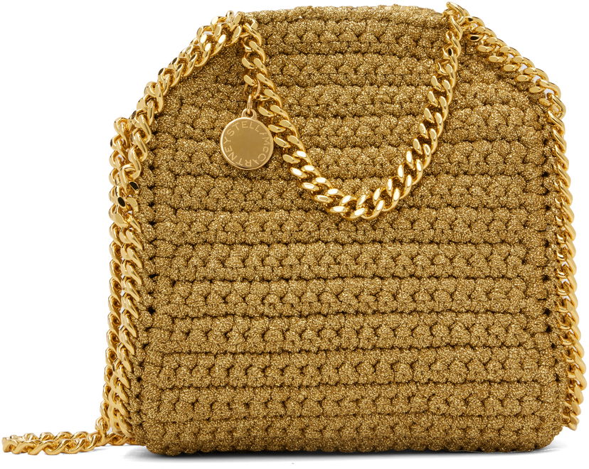 сумка-тоут Stella McCartney Stella McCartney Tiny Falabella Lurex Crochet Tote Bag Металік | 391698WP0603