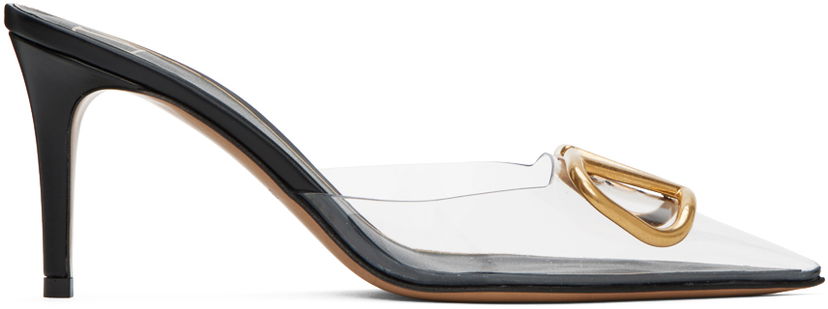 Кросівки та взуття Valentino Valentino Garavani VLogo PVC and Leather Mules чорний | 2W2S0FQ2QJG
