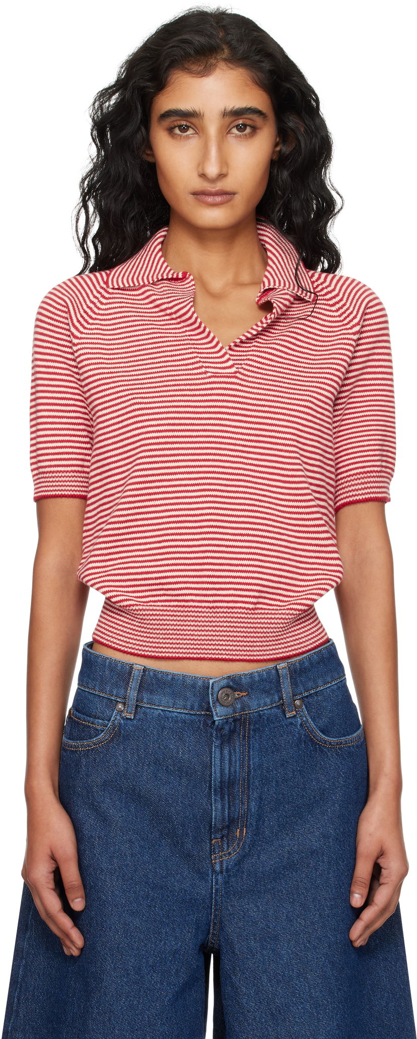 Сорочка поло Max Mara Weekend Max Mara Striped Knit Polo Червоний | 2525366131600