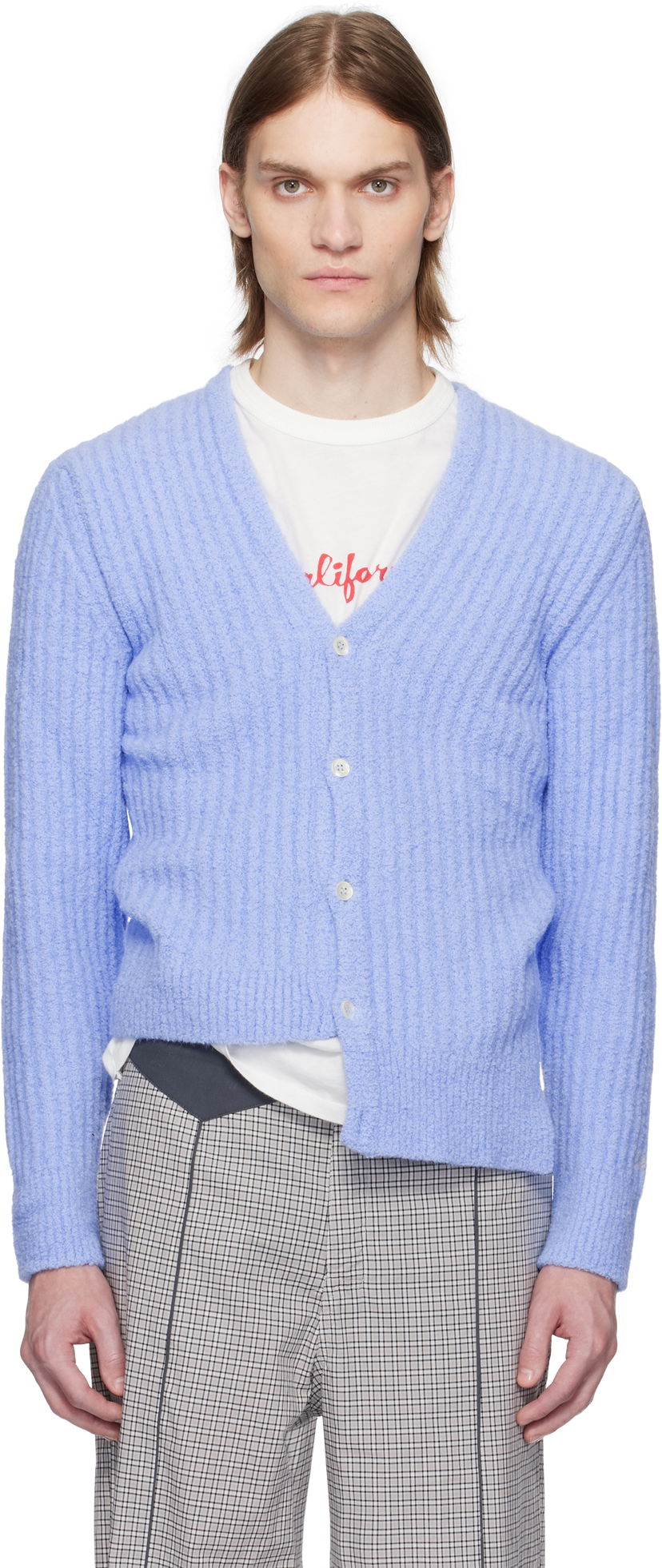 Cветр ERL ERL Cozy Asymmetric Cardigan Синій | ERL10N003