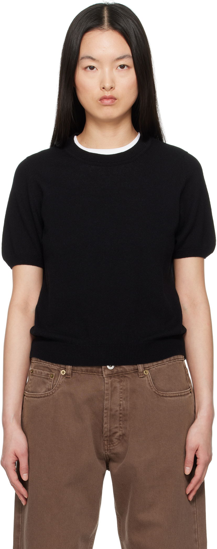 Cветр &Daughter &Daughter Emer Cashmere T-shirt чорний | CH04633