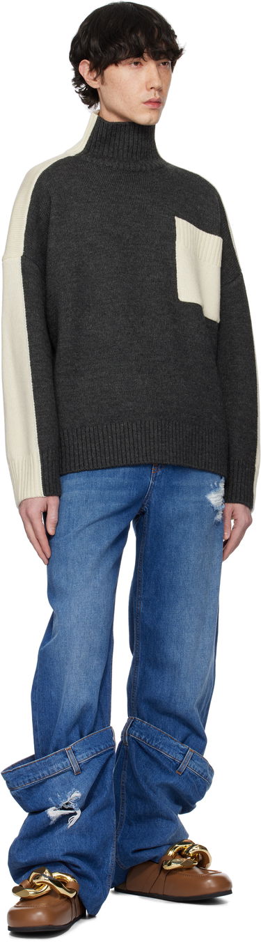 Cветр JW Anderson JW Anderson Dual Tone Turtleneck with Patch Pocket Сірий | KW1308-YN0367, 3