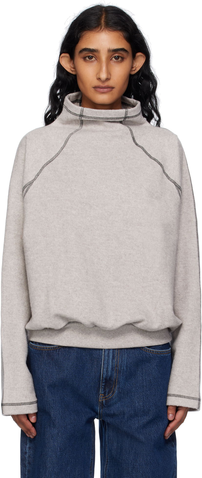 Cветр Baserange Baserange Fold Turtleneck Top Сірий | PUFOT-RCF-AU25