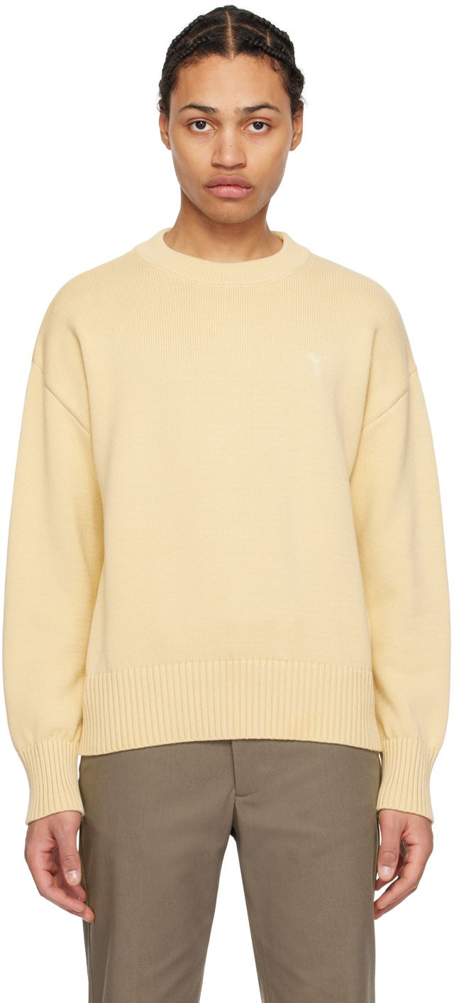Cветр AMI Paris de Cœur Sweater бежевий | UKS028.016
