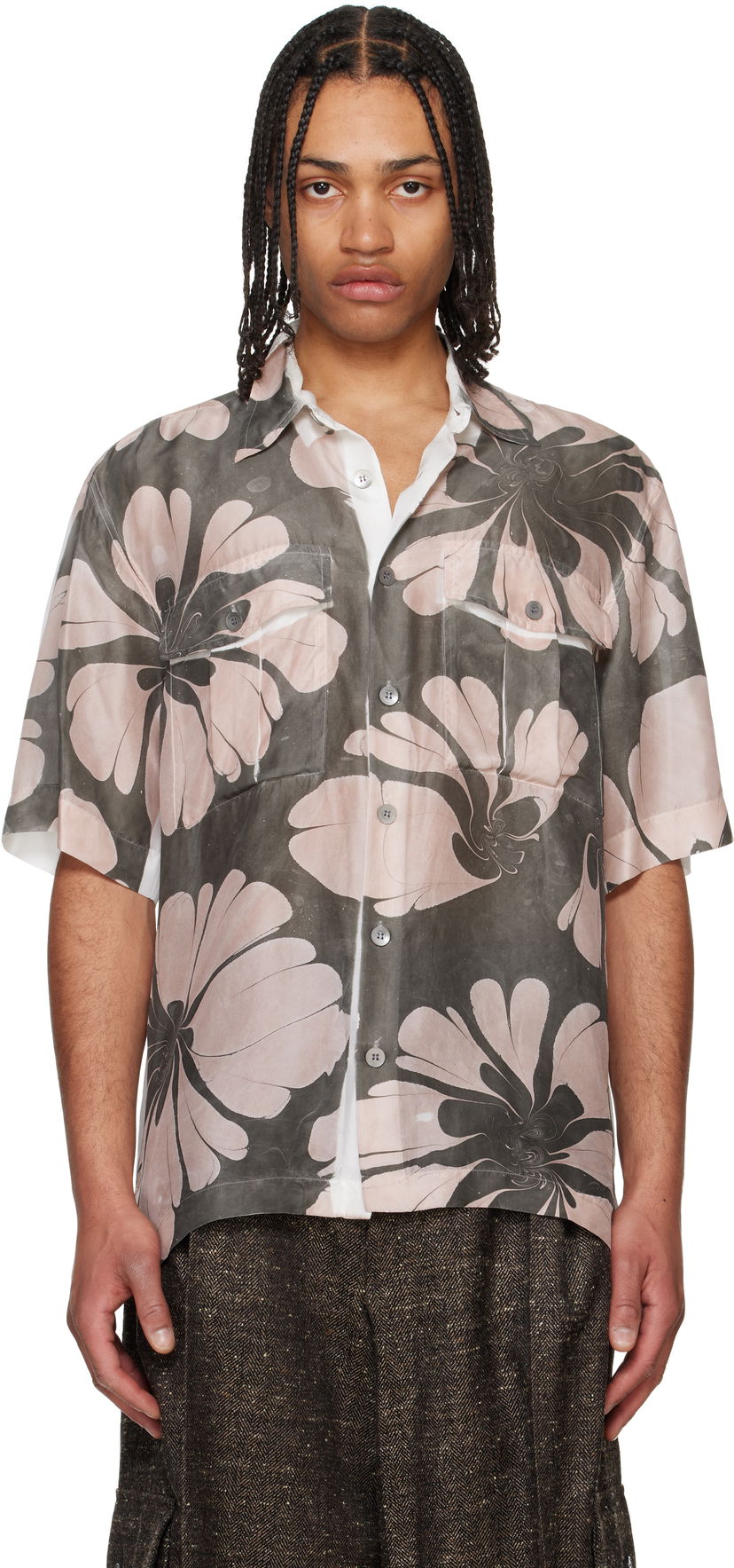 Сорочка Dries Van Noten Dries Van Noten Dessin Print Shirt Сірий | 251-020724-1197