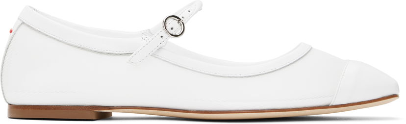 Одяг Aeyde Aeyde Uma Mesh Toe-Cap Ballerina Flats білий | A11-FL-RKLS08FL181-SS25-1020-007