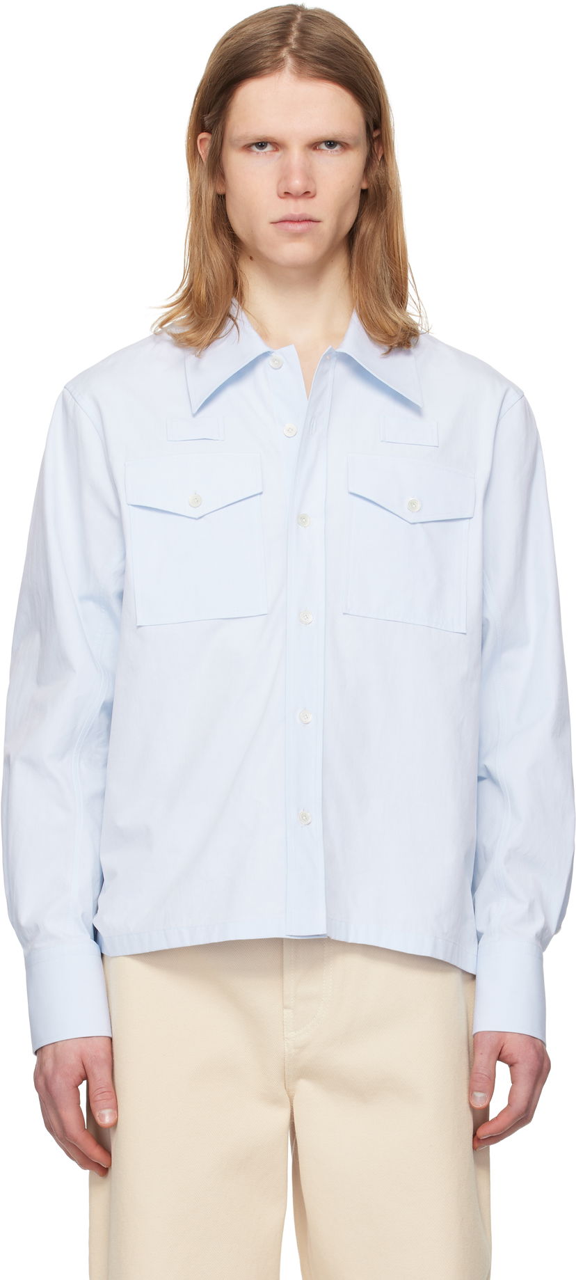Сорочка LANVIN Lanvin Loose-Fit Utility Shirt Синій | RM-SI0012-6043-P25