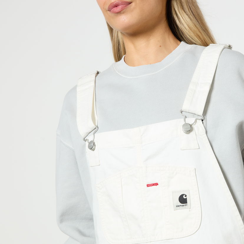 Штани Carhartt WIP Bib Newcomb Drill Denim Dungarees білий | I026561