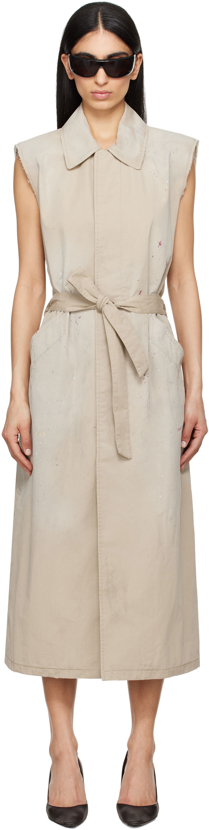 плаття Maison Margiela MM6 Maison Margiela Sleeveless Trench Coat бежевий | S62FB0082 S78537