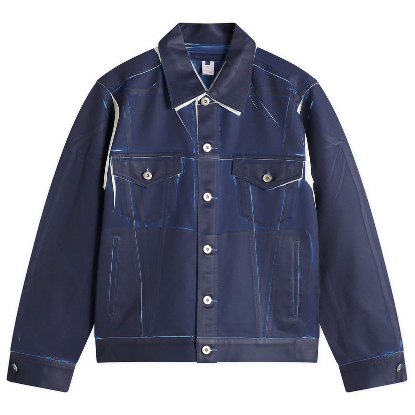 Куртка бомбер Comme des Garçons CDG SHIRT Garment Printed Twill Trucker Jacket Синій | FO-J503-051-1