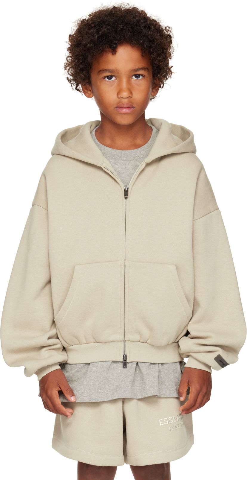 Світшоти Fear of God ESSENTIALS Kids Fleece Zip-Up Hoodie бежевий | 785SP252036K