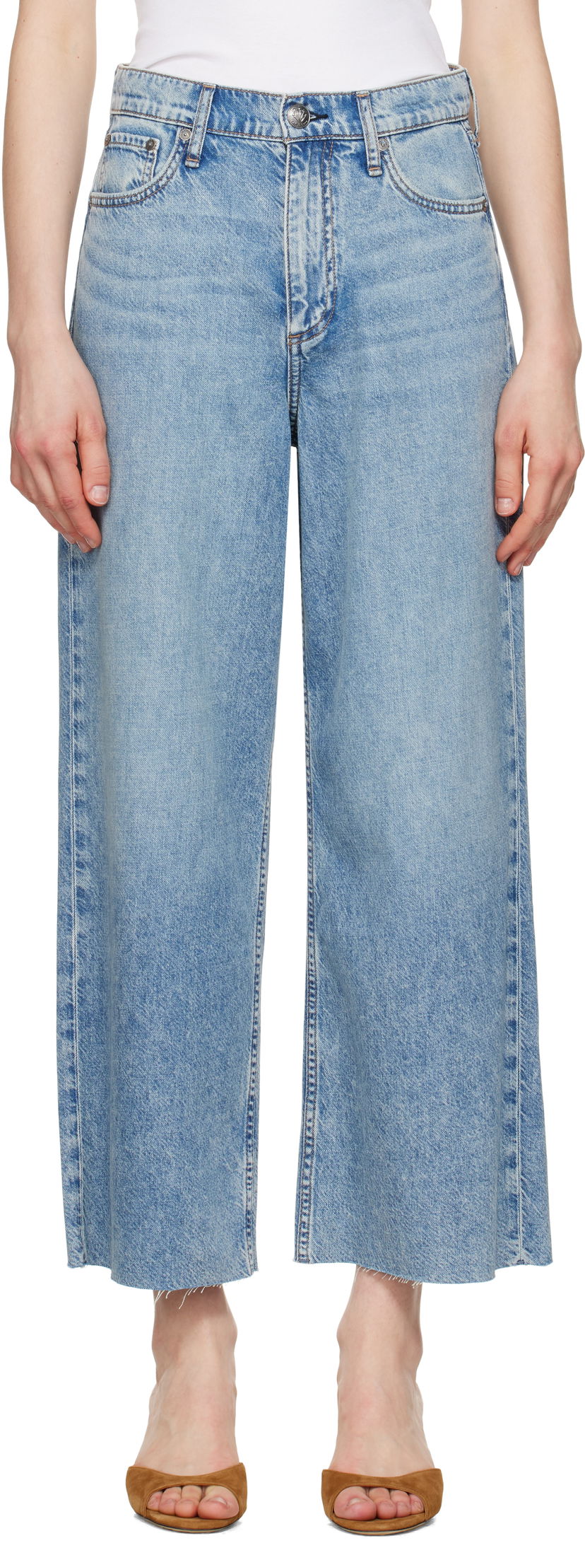 Джинси rag & bone Rag & Bone Featherweight Andi Ankle-Length Jeans Синій | WDD25S2914FWBC