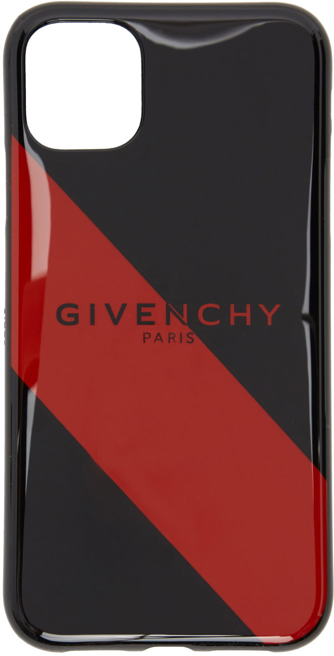 Брелоки Givenchy Striped Logo iPhone 11 Case чорний | BK604QK119