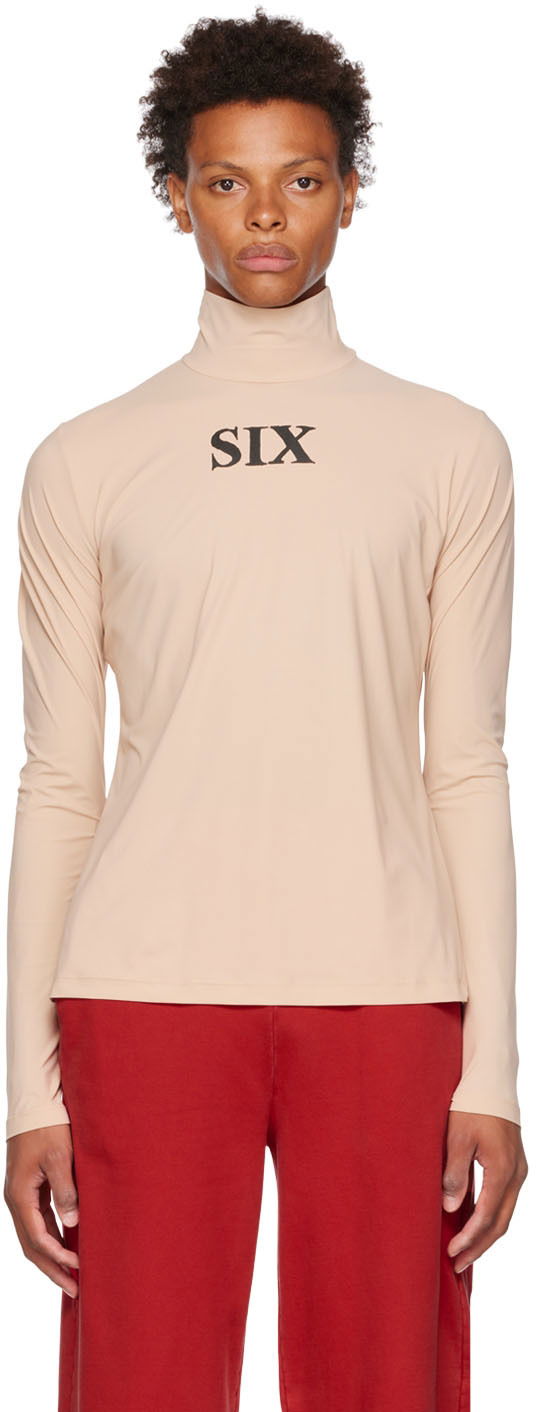 Футболка Maison Margiela 'Six' Print Turtleneck бежевий | S62NC0110 S20518