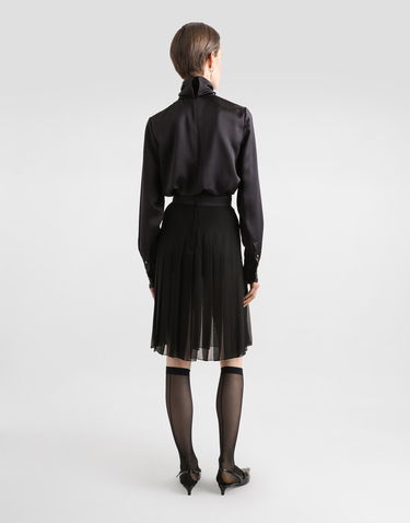 Сорочка Dolce & Gabbana Dolce & Gabbana Satin Top with Lace Panel чорний | F7AK0TFU1AUN0000, 2