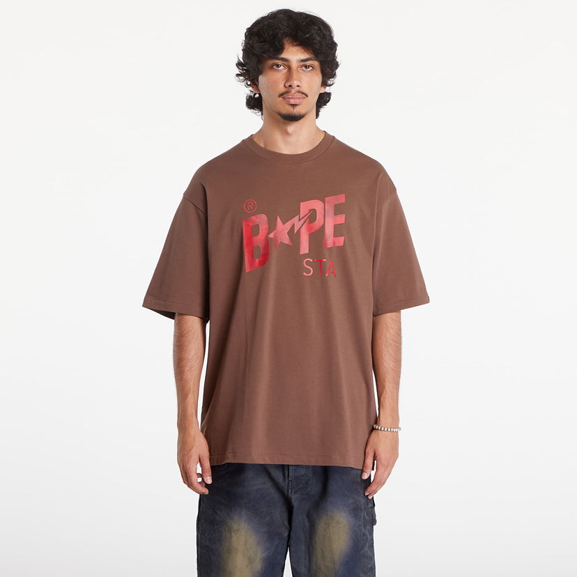 Футболка BAPE A BATHING APE Floral Solid Camo Bape Sta Logo Relaxed Fit Short Sleeve Tee Brown Коричневий | 001TEK801354M BRW