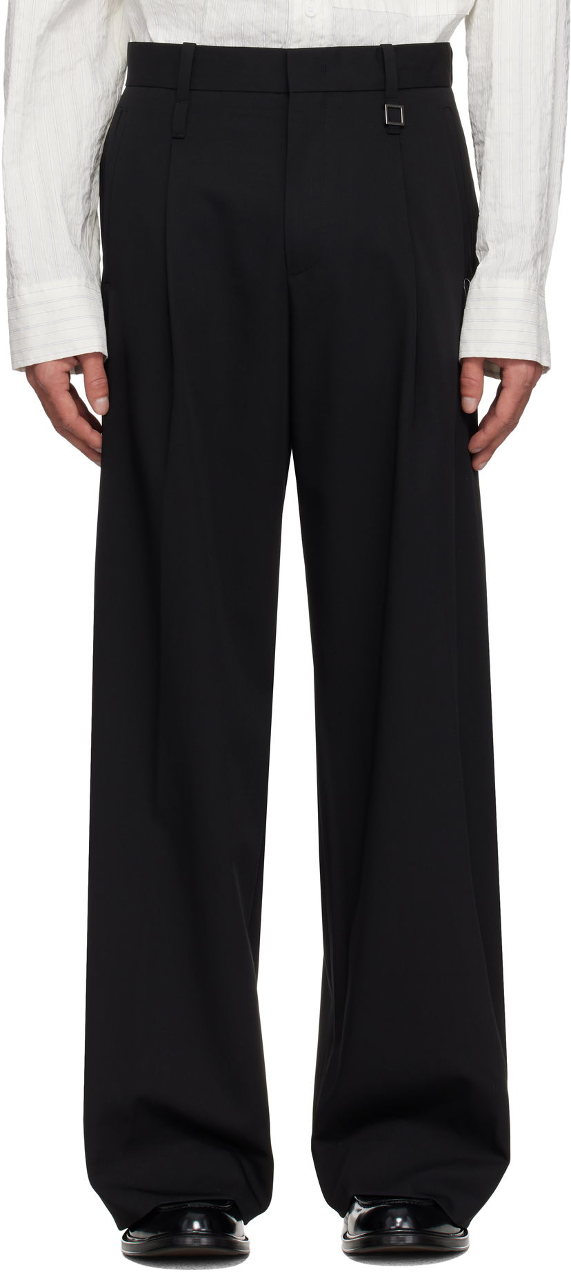 Штани WOOYOUNGMI WOOYOUNGMI Wool Wide Leg Trousers чорний | W251PT03