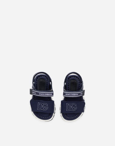 Кросівки та взуття Dolce & Gabbana Technical Fabric Sandals With DG Logo For First Steps темно-синій | DL0068AY2338D600, 3