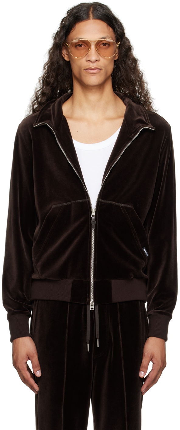Куртка Tom Ford Brown Zip Track Jacket Коричневий | JZL001-JMC009S23