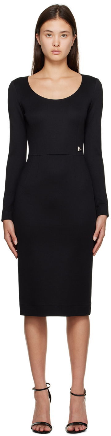 плаття Dolce & Gabbana Black Milano Midi Dress чорний | F6ARMT FUGPN