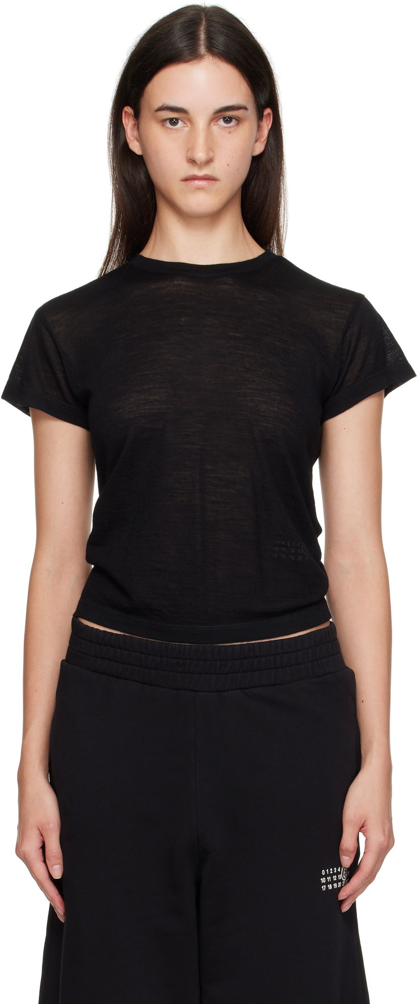 Футболка Maison Margiela MM6 Maison Margiela Sheer Wool T-Shirt чорний | S52GC0354 M20123