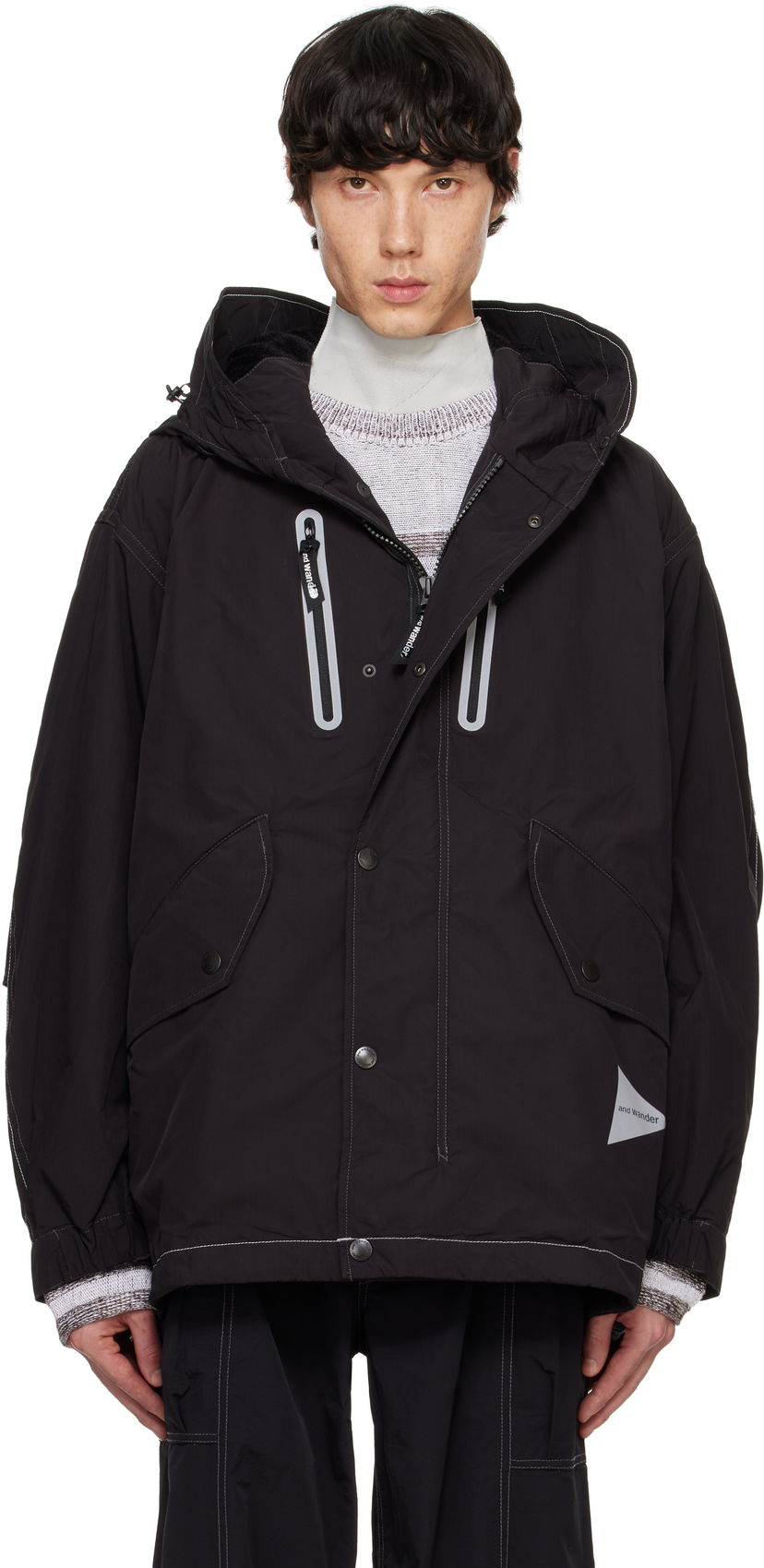 Парка and wander Fishtail Octa Jacket чорний | 5744281137