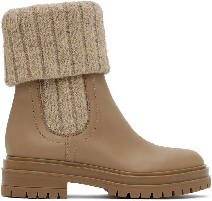 Кросівки та взуття Gianvito Rossi Gianvito Rossi Chalet Knit Ankle Boots бежевий | G72929-20GOM-CKH