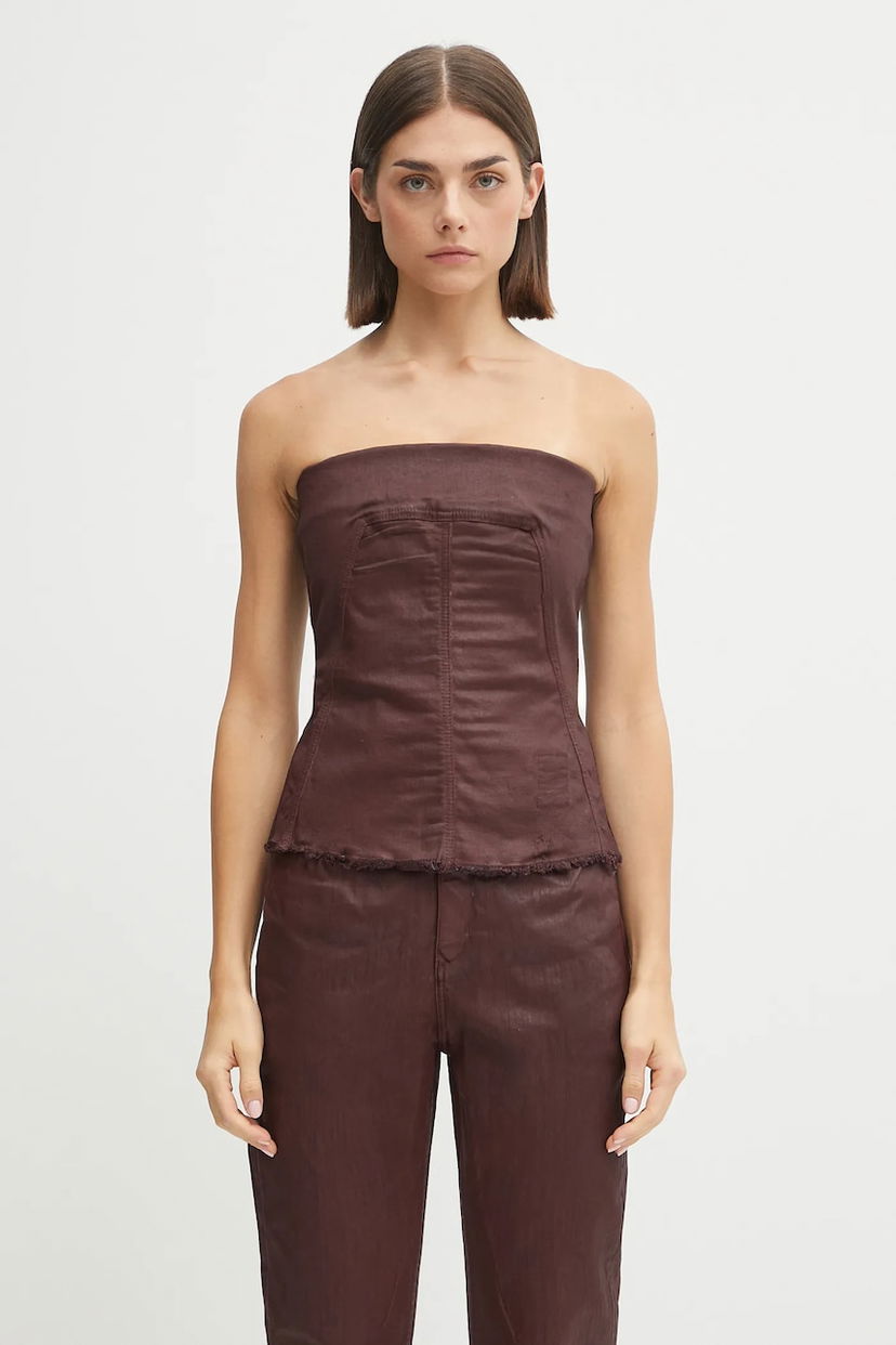 Безрукавка Rick Owens Rick Owens DRKSHDW Bustier Top Коричневий | DS02E7129.SDSW